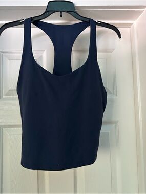 Fabletics Navy Racerback Crop Tank Top